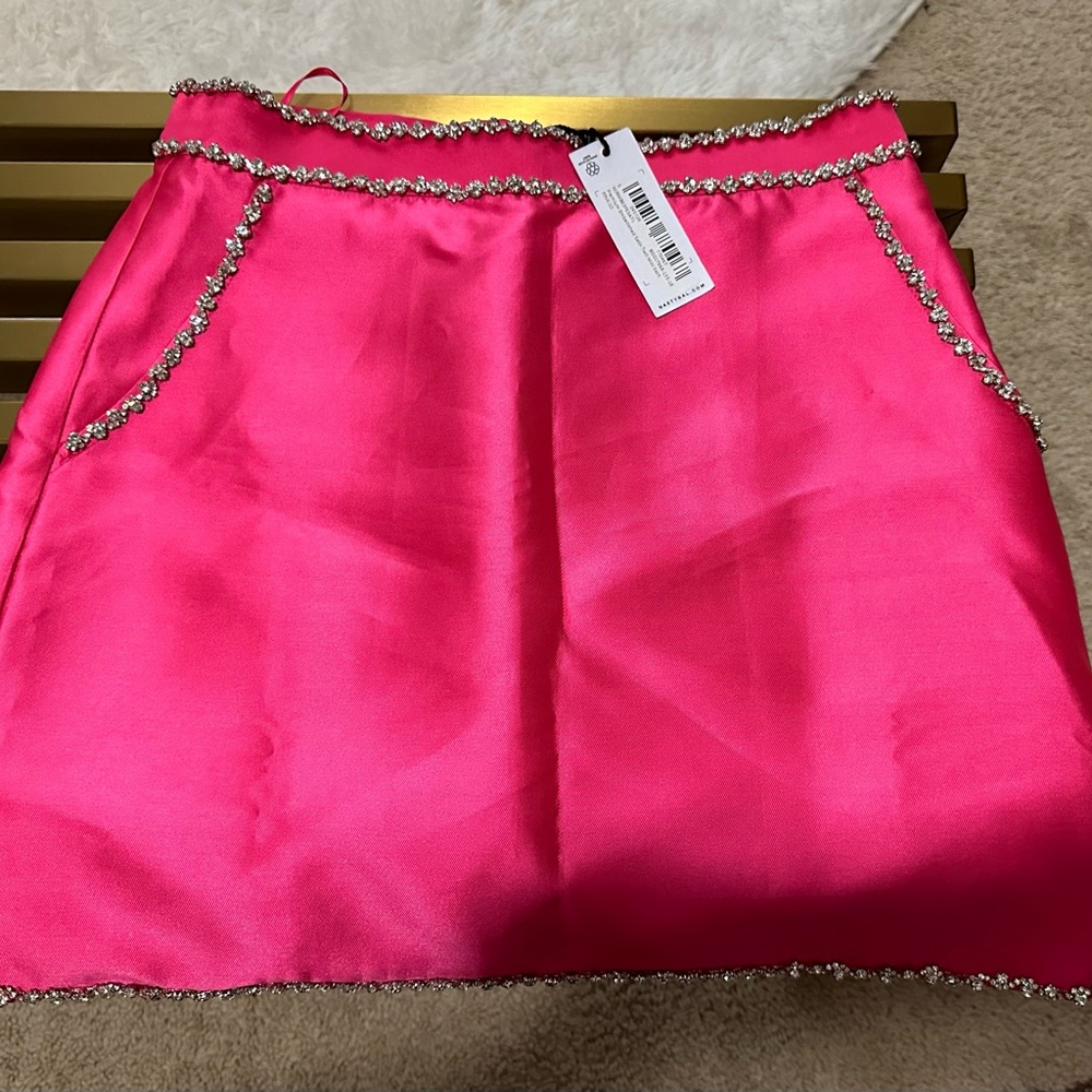Nasty Gal satin Rhinestone skirt